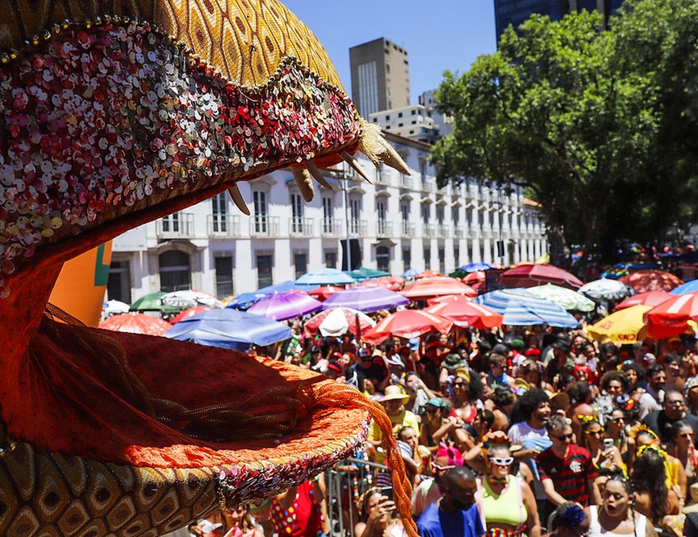O Cordão do Boitatá na Praça XV, no Centro do Rio — Foto: Fernando Maia/Divulgação Riotur