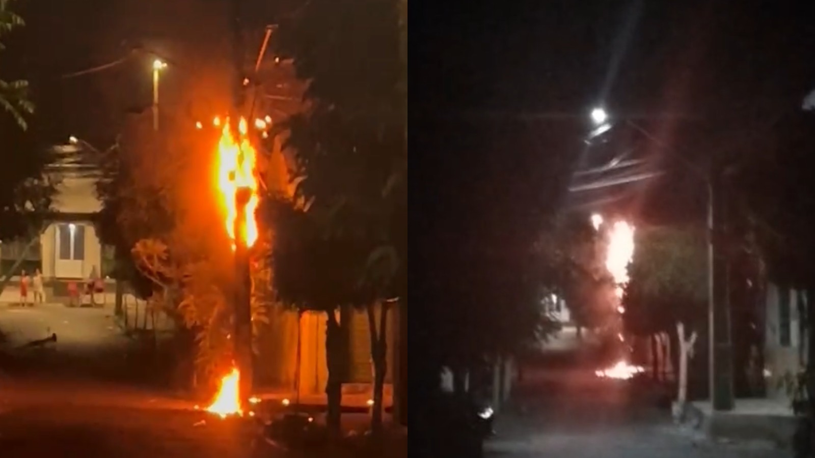 Quatro postes pegam fogo e deixam moradores sem energia em Sobral nos últimos três dias