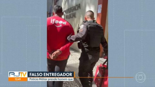 Falso entregador de aplicativo é preso suspeito de diversos assaltos na Zona Sul do Rio - Programa: RJ1 