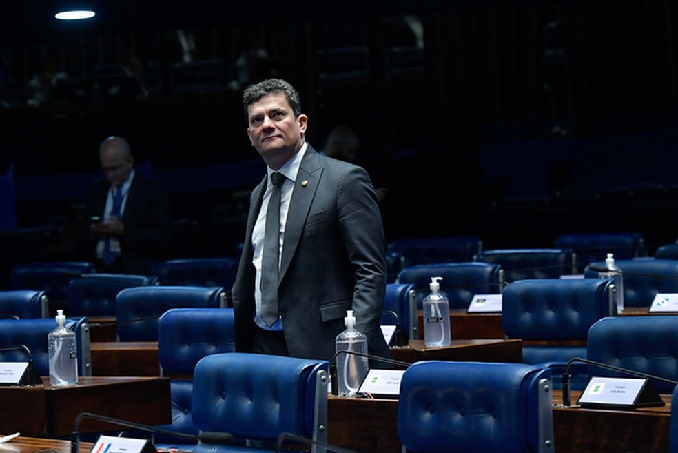 Senador Sergio Moro (União-PR) no plenário do Senado Federal — Foto: Geraldo Magela/Agência Senado