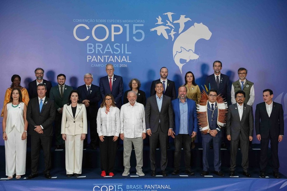 Autoridades presentes no Segmento de Alto-Nível da COP15, em Campo Grande (MS) — Foto: Rogério Cassimiro/MMA
