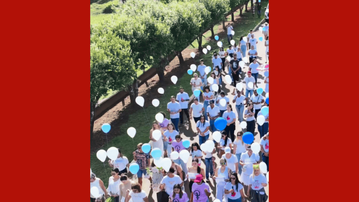 Amigos e familiares fazem caminhada em homenagem a jovem atropelada e morta em acidente em MT
