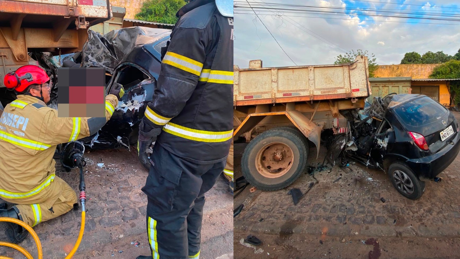 Motorista morre após carro bater em caçamba estacionada na Zona Sul de Teresina