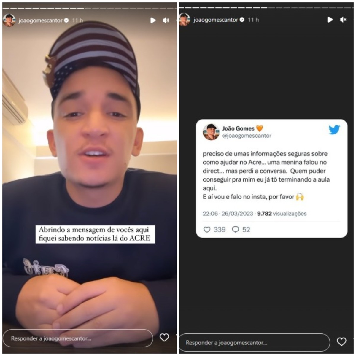 Cantor João Gomes chama atenção para enchente no Acre e pede ajuda na