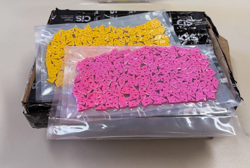 Comprimidos de ecstasy apreendidos em Natal — Foto: Receita Federal/Divulgação