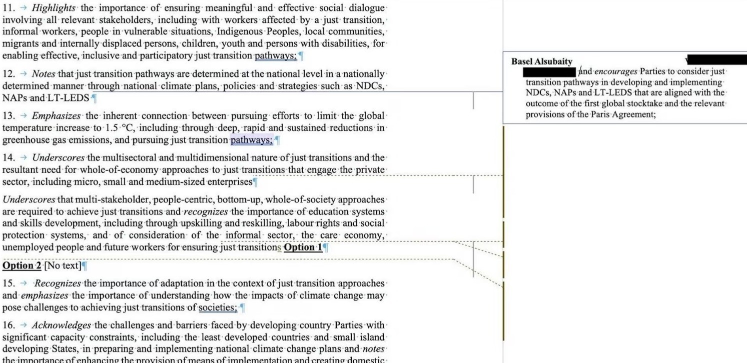 COP29: Arábia Saudita é acusada de retirar trechos importantes do texto oficial de negociação, diz jornal