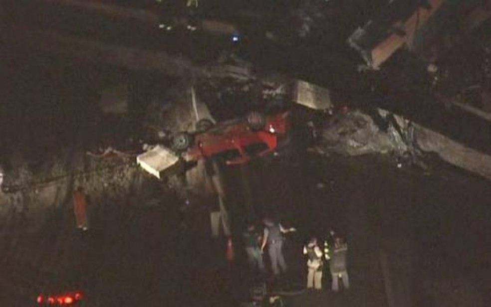 Desabamento no Rodoanel em 2009 — Foto: Reprodução