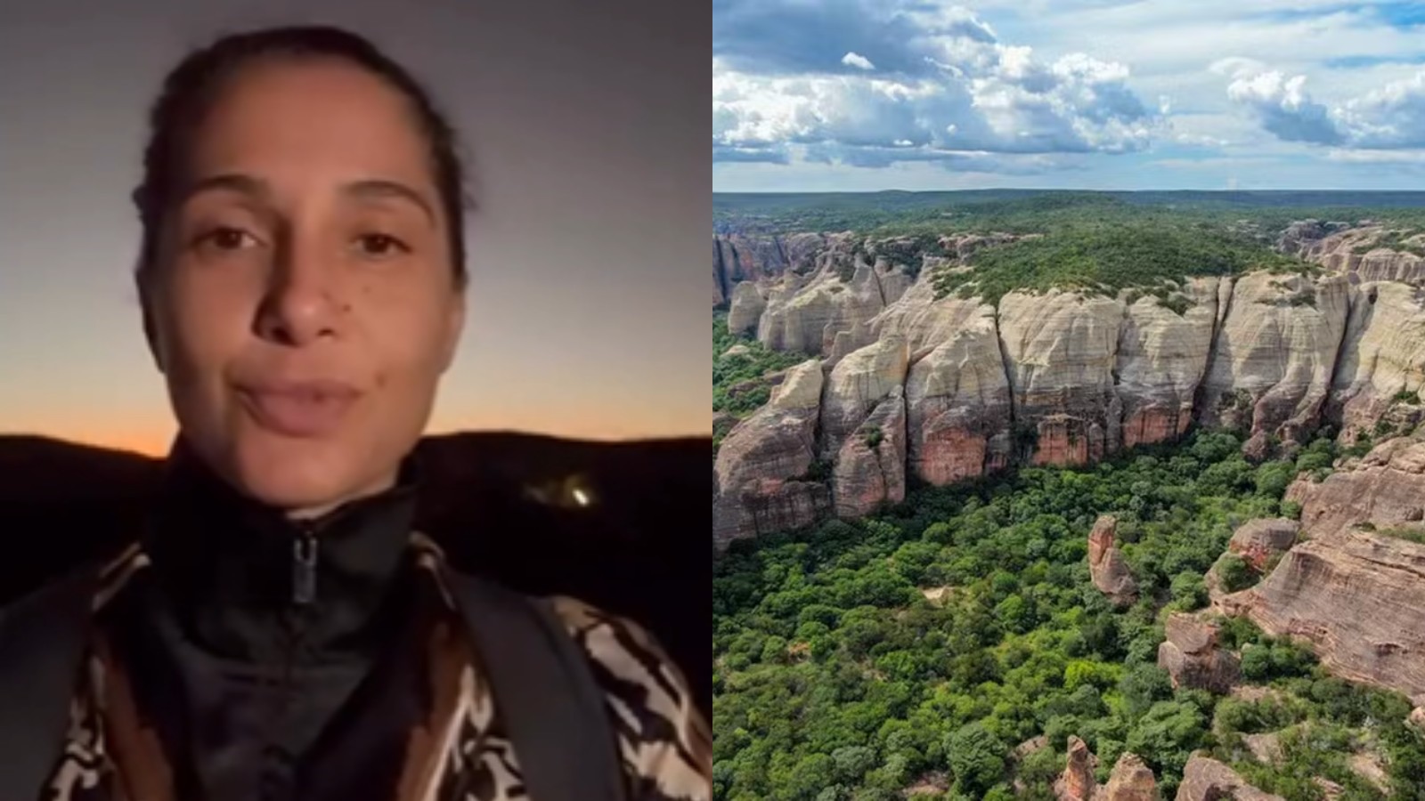 Atriz Camila Pitanga compartilha visita ao Parque da Serra da Capivara e Museu da Natureza, no Piauí: 'imperdível'