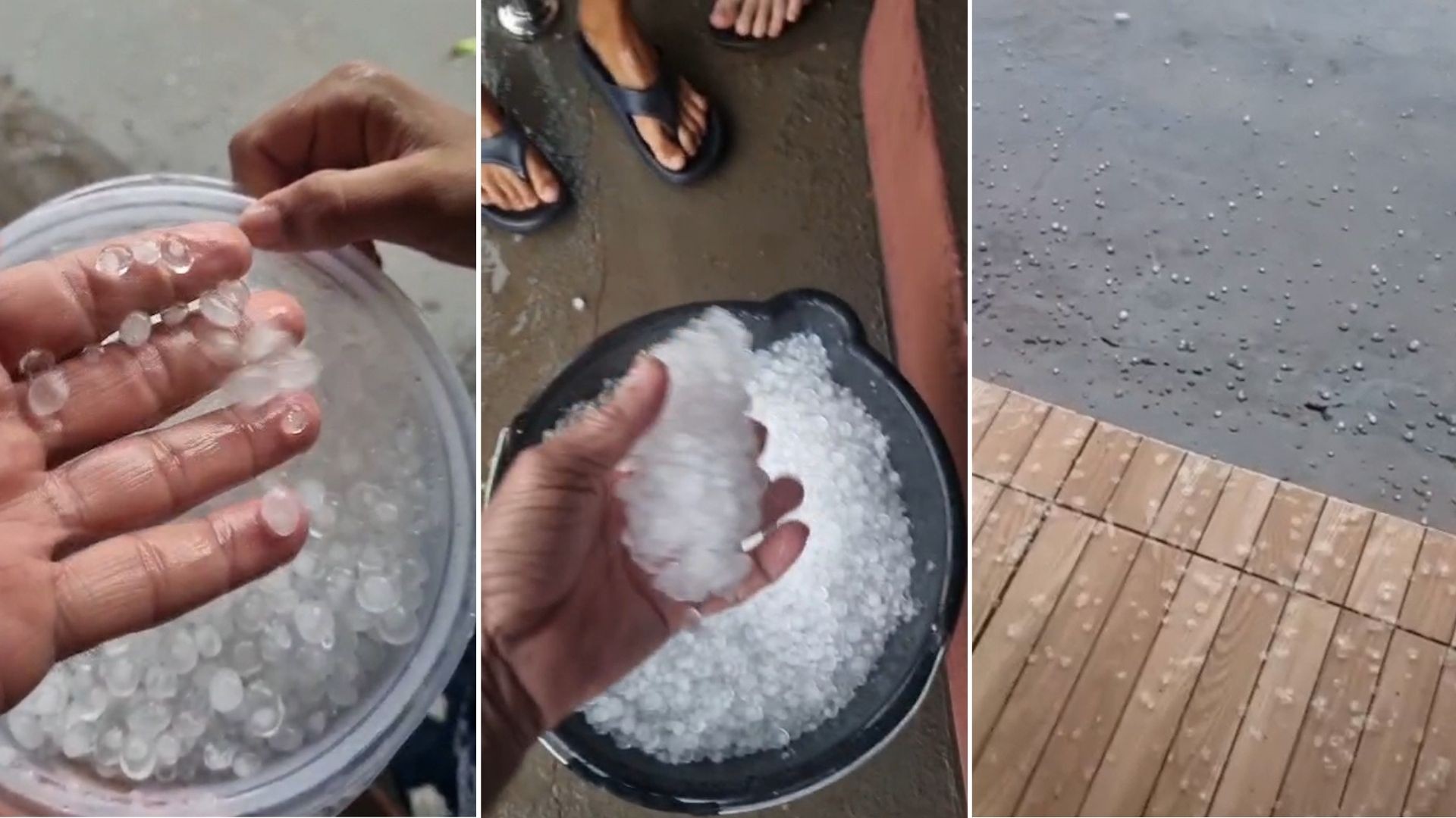VÍDEO: chuva de granizo surpreende moradores de Riachão, no Sul do Maranhão
