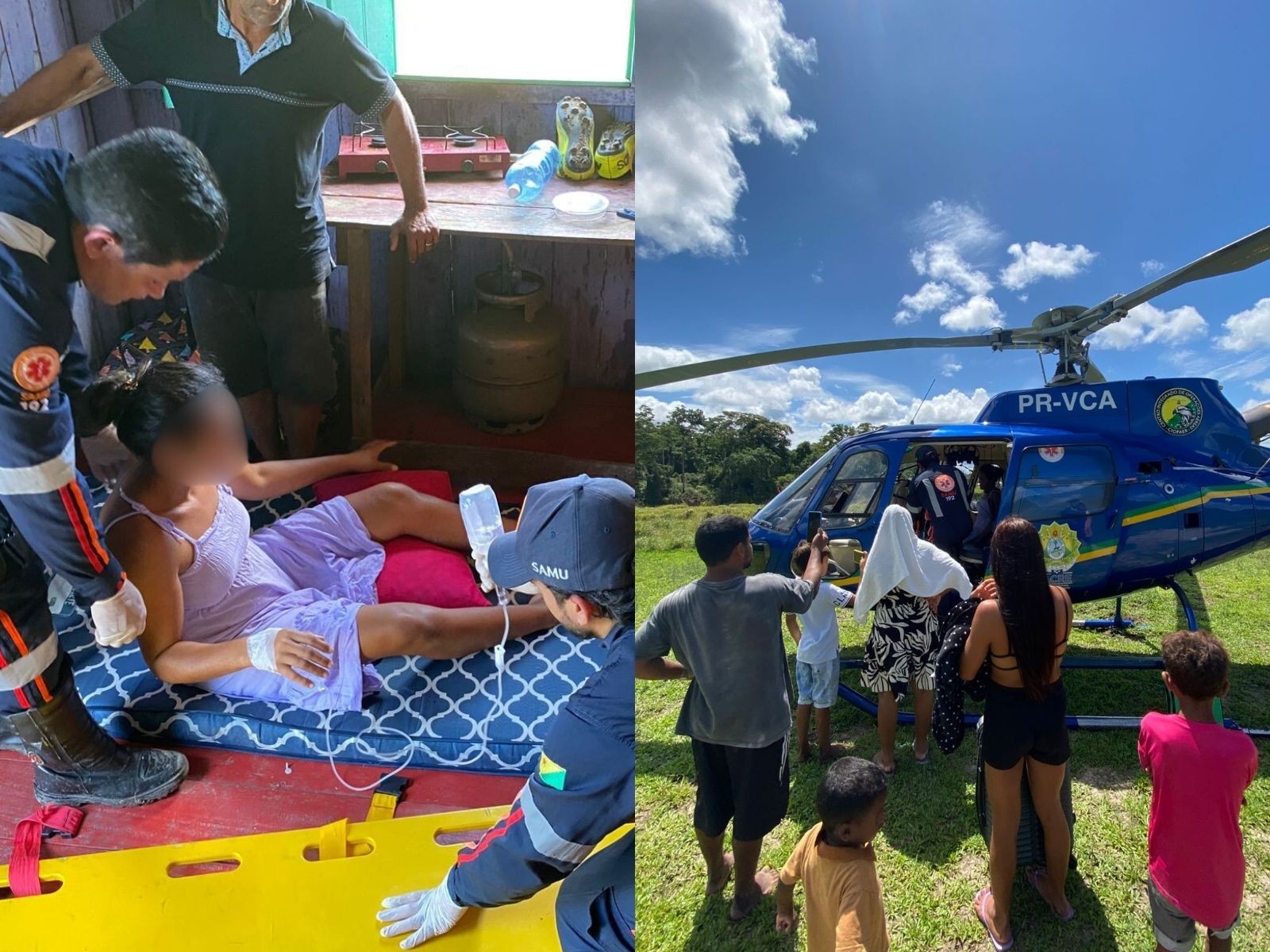Gestante é picada por jararaca e é resgatada em local de difícil acesso no interior do Acre
