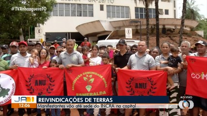 Manifestantes cobram acesso a terras em frente à sede do INCRA em Palmas
