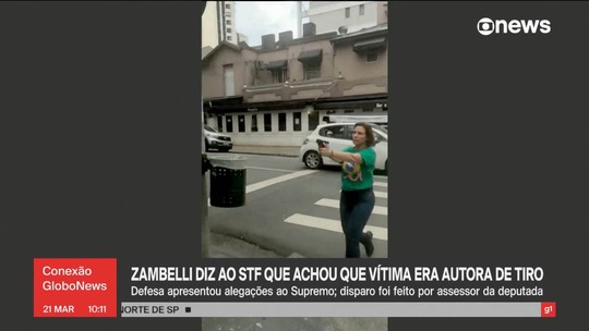 Defesa de Zambelli diz ao STF que deputada sacou arma para homem negro por não entender que tiro foi dado por PM que a acompanhava - Programa: Conexão Globonews 