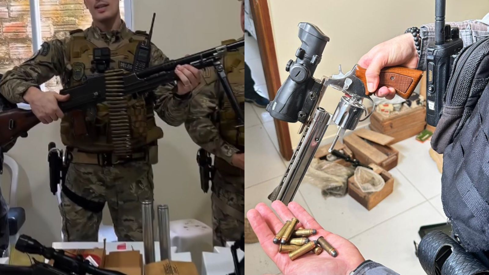 Metralhadora antiaérea e revólver com luneta: polícia encontra 'arsenal de guerra' durante operação em Teresina