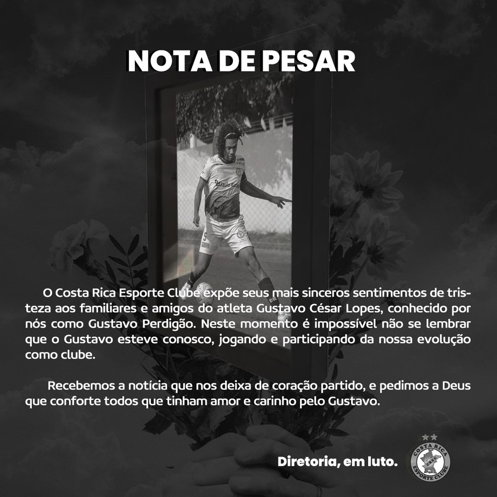 Costa Rica publicou nota de pesar. — Foto: Redes sociais/Reprodução