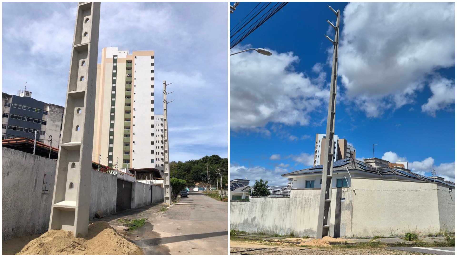 Moradores denunciam problemas causados por instalação de postes de alta tensão, em Fortaleza