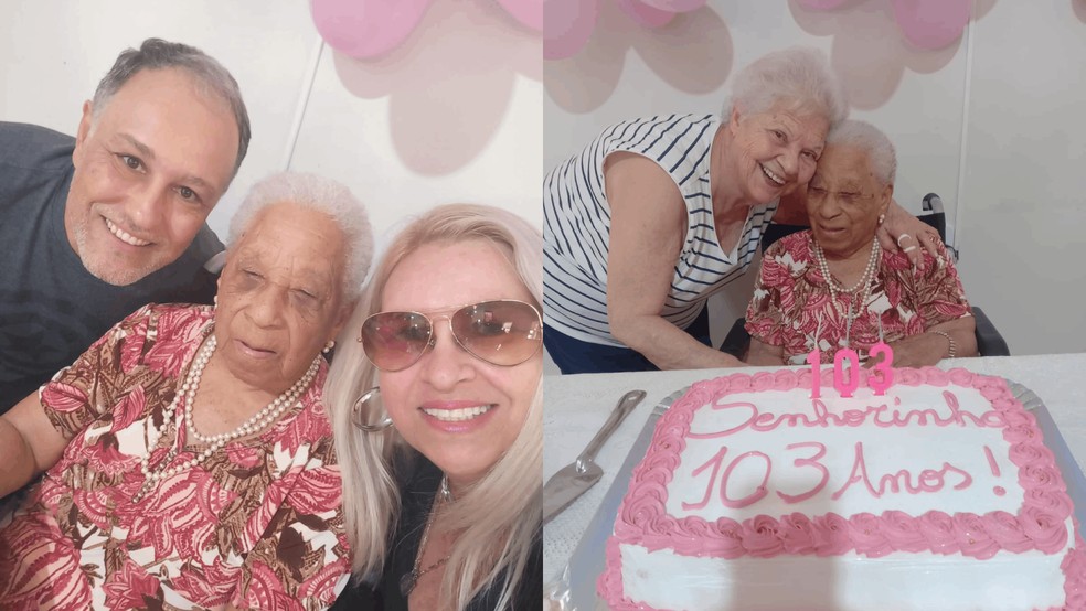 Comemoração do aniversário de Dona Senhorinha das Dores de Souza já virou tradição em Itápolis (SP) — Foto: Arquivo pessoal