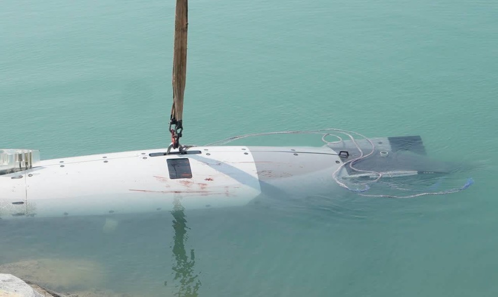 Drone subaquático dos EUA capturado pela Guarda Revolucionária iraniana. — Foto: Reprodução