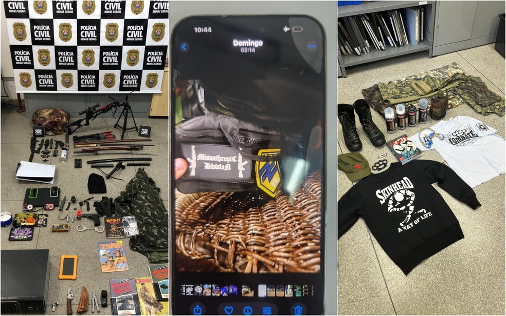 Polícia Civil desarticula célula neonazista que atuava em MG e SP na Operação Overlord — Foto: Polícia Civil