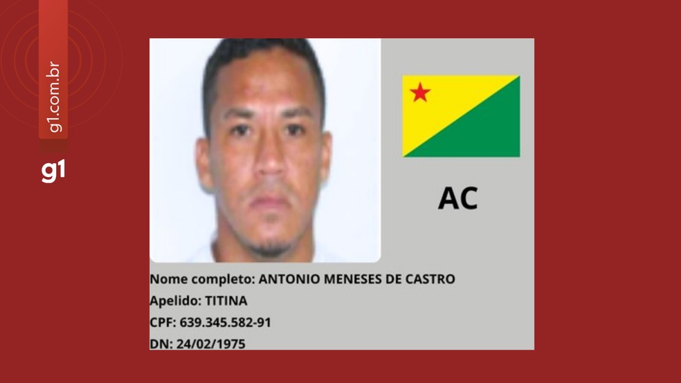 Antonio Meneses de Castro, 50 anos - procurado pelo Ministério da Justiça — Foto: Reprodução/MJSP