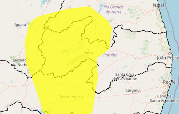 Inmet alerta para perigo de baixa umidade do ar em 100 cidades da PB; veja lista