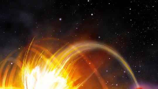 Em fenômeno inédito, cientistas descobrem planeta que acelera sua própria destruição; entenda - Mundo distante desencadeia rajadas de radiação 100 vezes mais potentes que o esperado. Processo faz atmosfera do exoplaneta evaporar rapidamente e nunca tinha sido observado de tal forma no Universo.