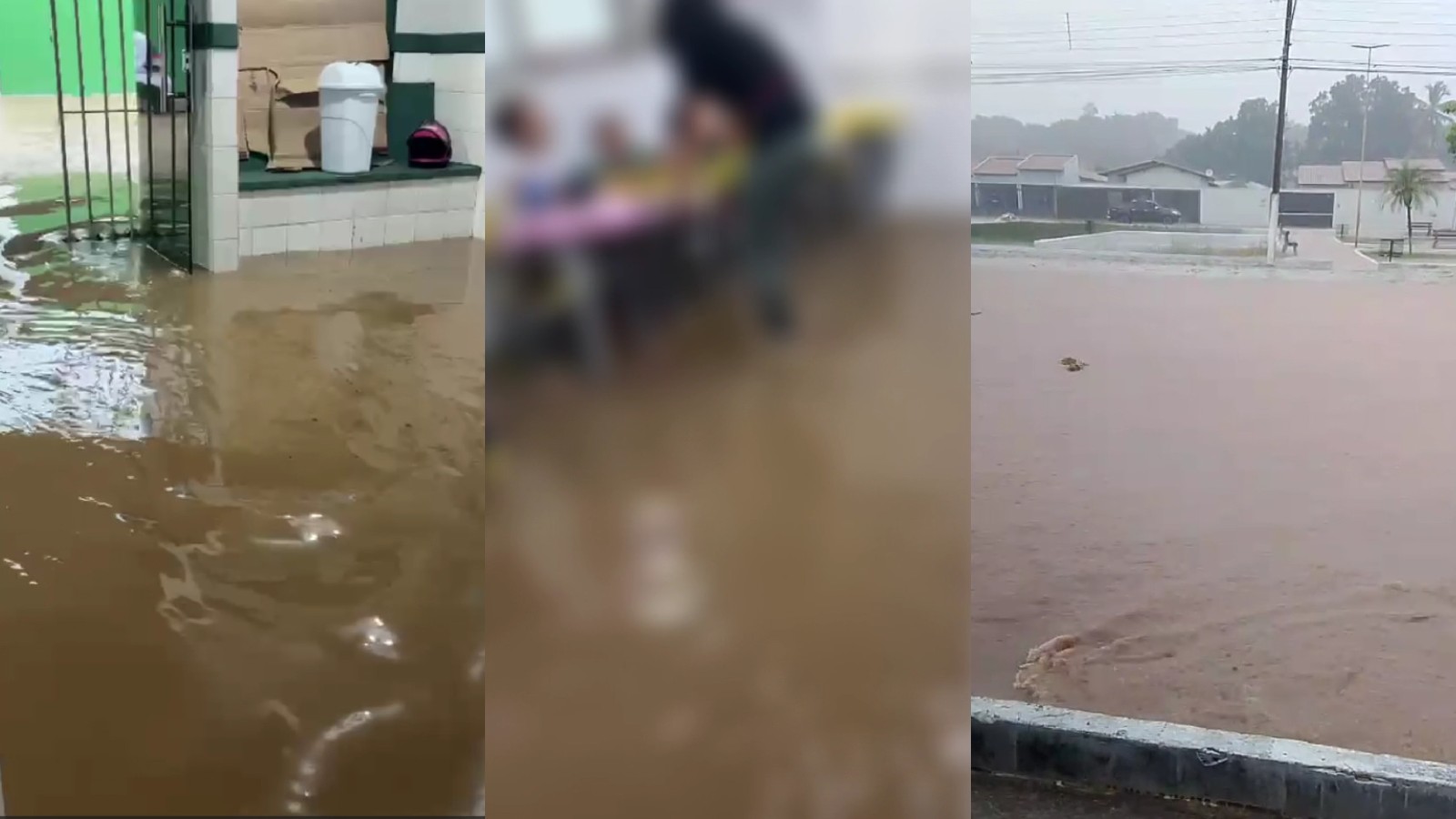 Vídeo: creche fica alagada após fortes chuvas e crianças choram no Sul do Piauí; ruas e casas também foram afetadas