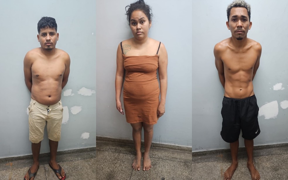 Lucas Pereira da Silva, Jaqueline da Silva Braz e Wesley Nascimento, presos suspeito de envolvimento em sequestro de bebê em Manaus. — Foto: Divulgação/PC-AM