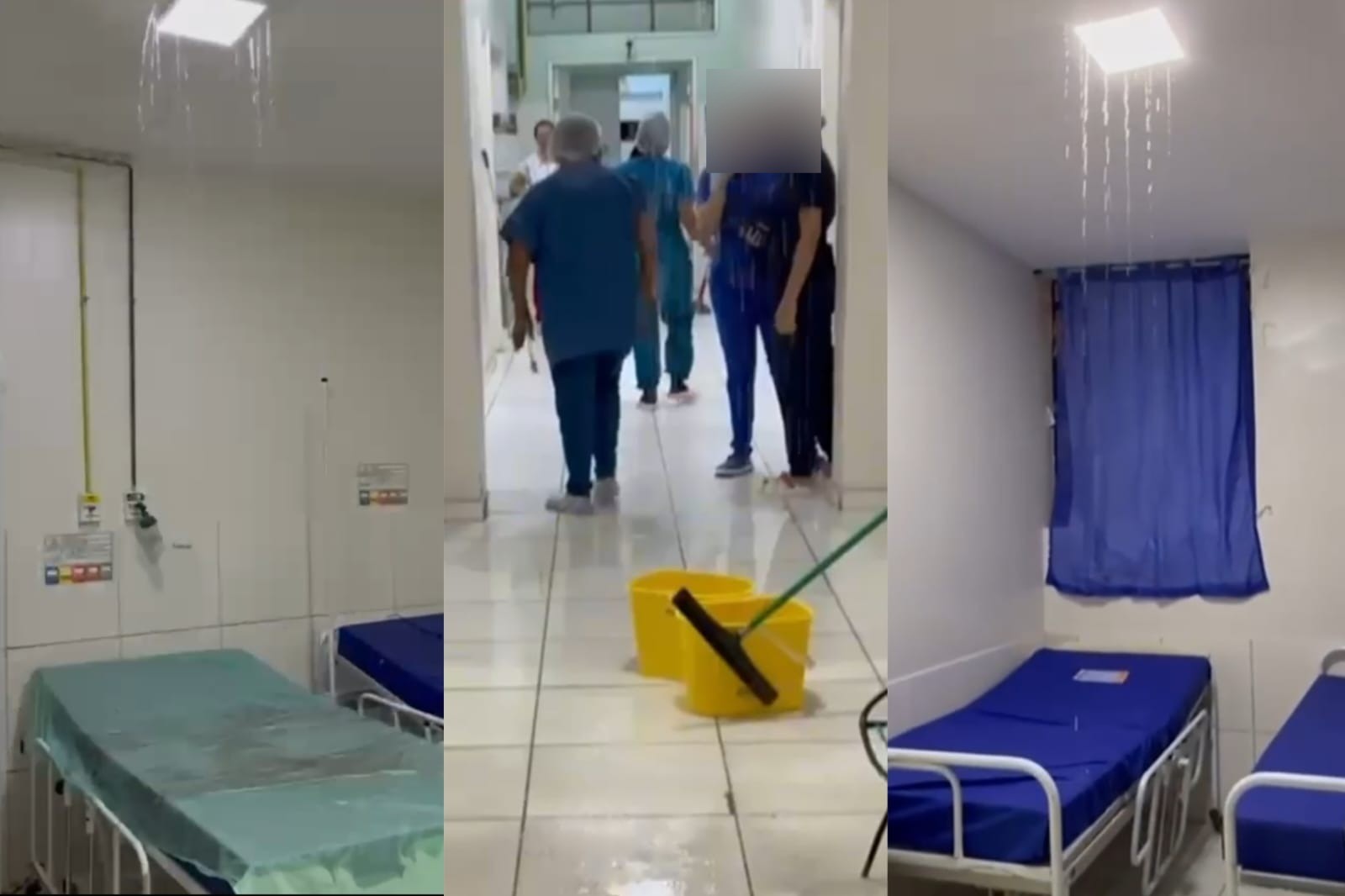 Vídeo: infiltração molha leitos e corredores de hospital durante chuva no Piauí 