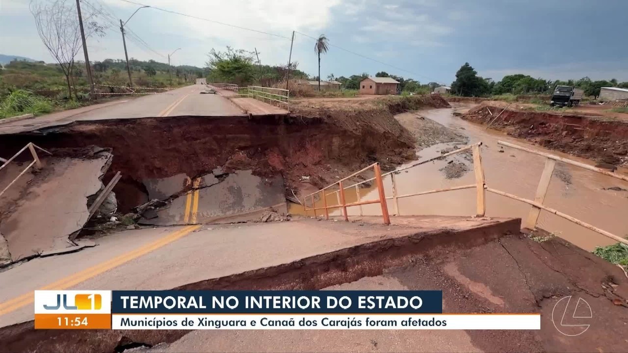 Temporais causam destruição e derrubam ponte em cidades do Pará​‌​