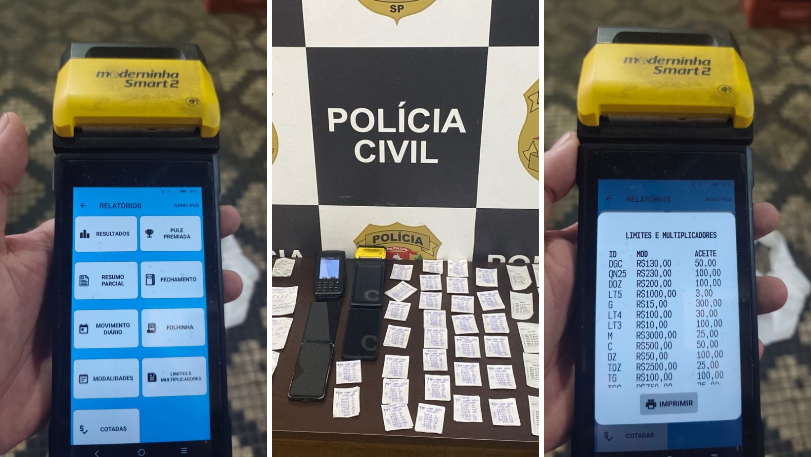 Operação da Polícia Civil flagra três pessoas explorando jogo do bicho no Mercado Municipal de Taubaté