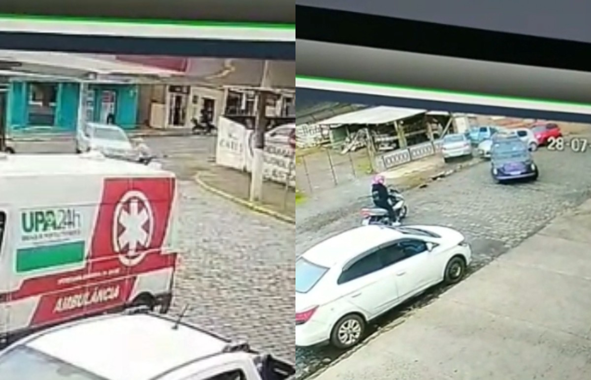 VÍDEO: carro desgovernado atropela pedestre, bate em dois veículos e deixa feridos em SC