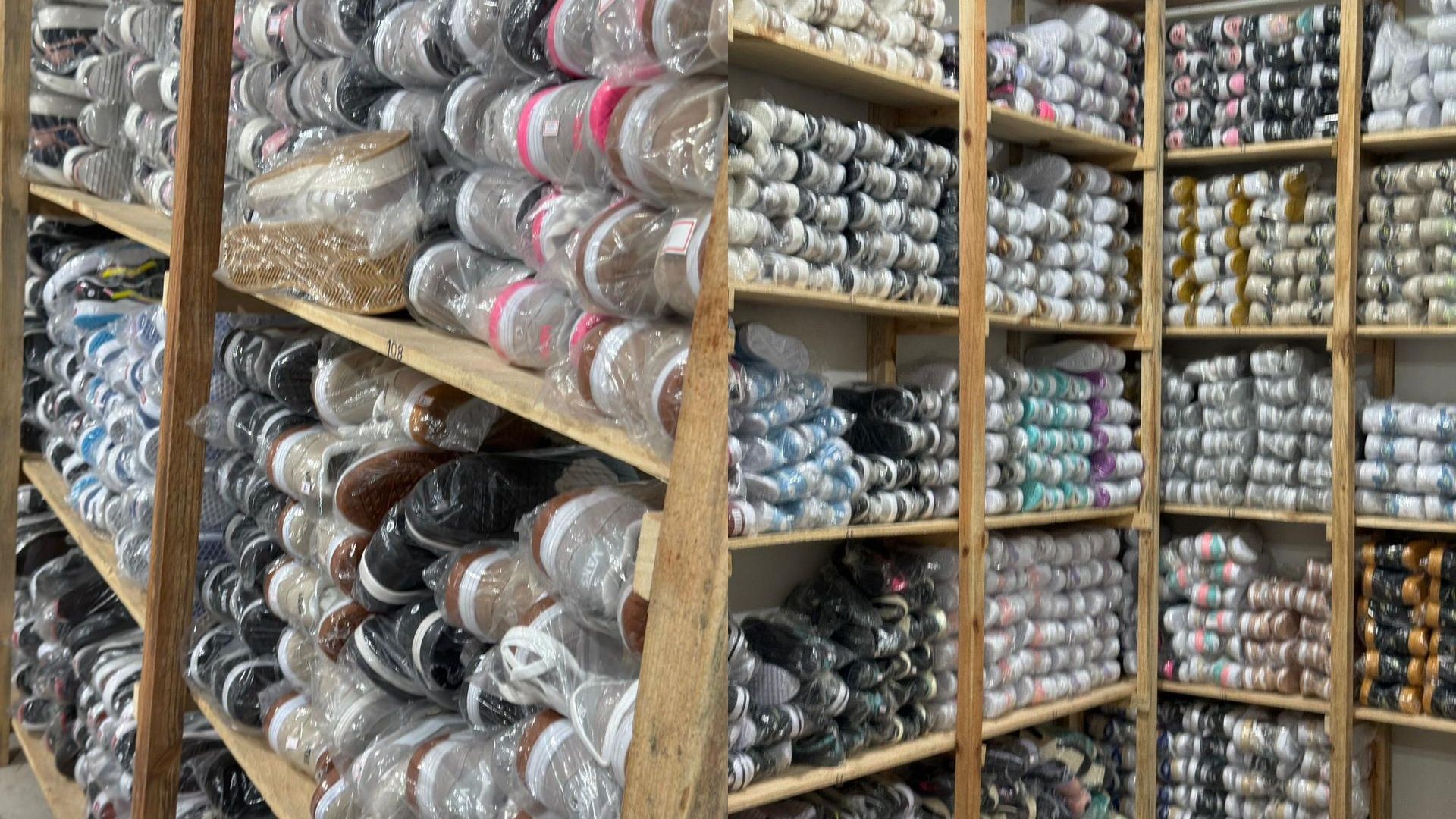 Operação da polícia apreende 3 mil pares de calçados com indícios de falsificação em loja no calçadão de Rio Preto