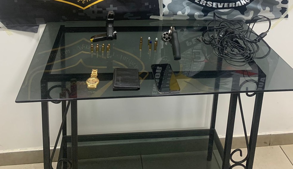 Material apreendido durante a ação — Foto: Polícia Militar