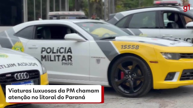 Viaturas luxuosas da PM chamam ateno no litoral do Paran