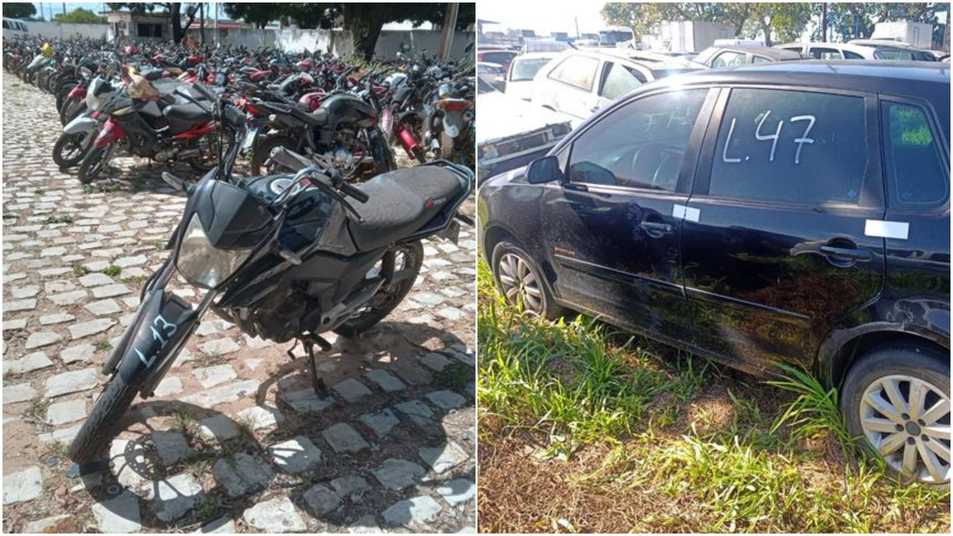 Motos a R$ 1,6 mil e carros a partir de R$ 4 mil: Detran-RN realiza leilão de veículos nesta quinta (20)