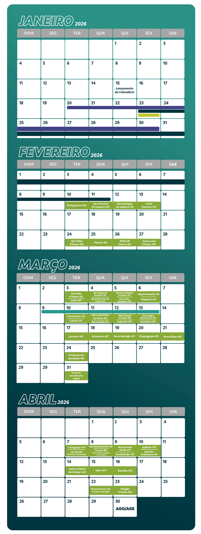 Sicoob Credip divulga calendário assemblear de 2026