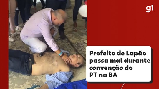 Prefeito que passou mal durante lançamento de candidato ao governo da Bahia recebe alta do hospital - Programa: G1 BA 