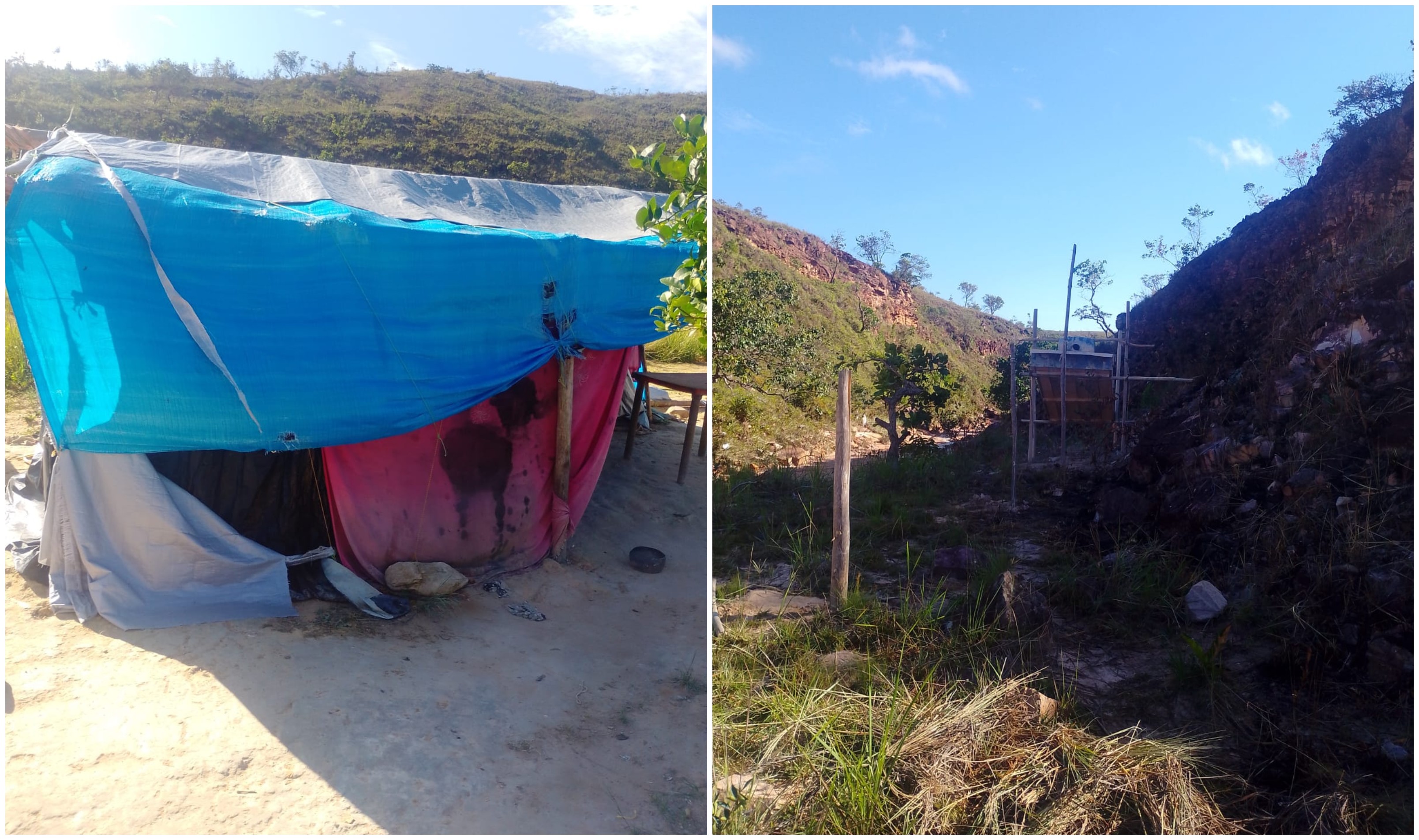 VÍDEO mostra acampamento de garimpo ilegal escondido próximo a cachoeira no Uiramutã