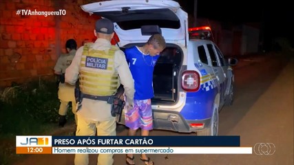 Homem é preso após encontrar cartão de crédito e usar para fazer compras em supermercado