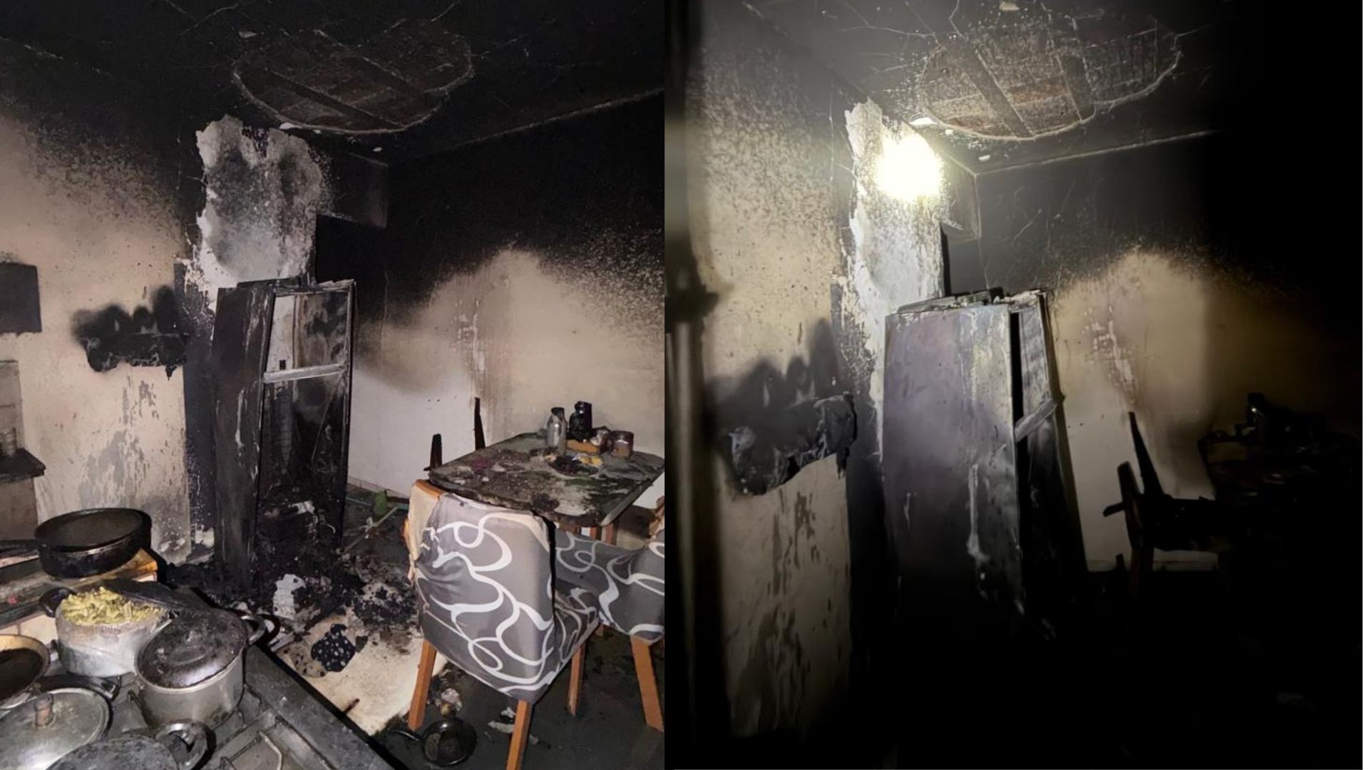 Geladeira ligada a adaptador 'T' pega fogo e provoca incêndio residencial em MG