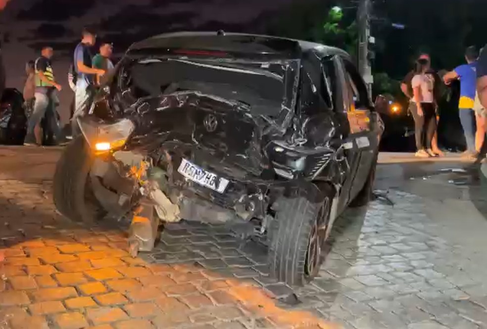 Acidente entre seis carros é registrado em Caicó, no interior do RN — Foto: Reprodução