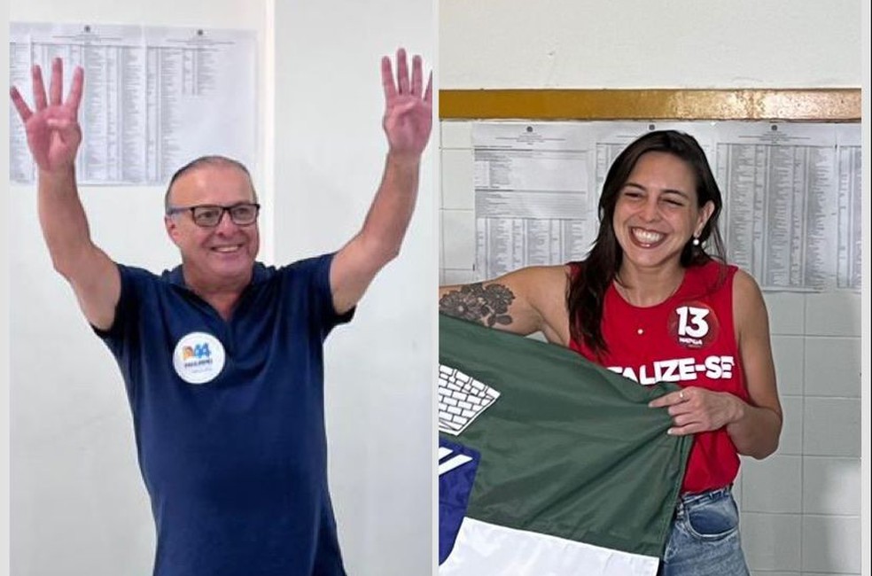 Paulinho Freire, do União Brasil, e Natália Bonavides, do PT, vão disputar o 2º turno em Natal — Foto: Inter TV Cabugi