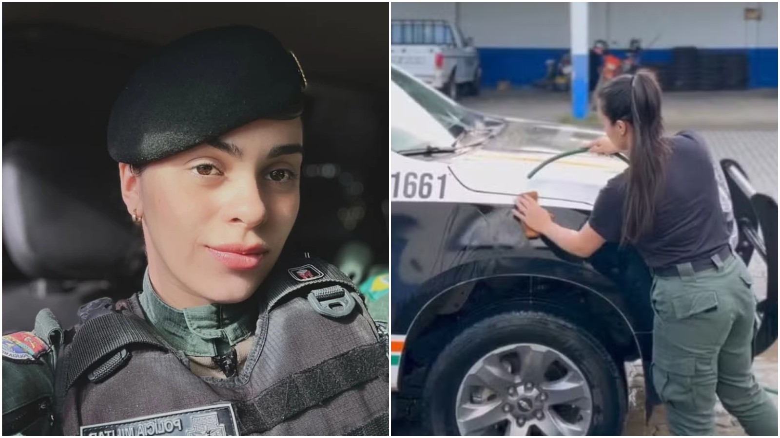 Policial que publicou vídeo lavando viatura da polícia é punida com dois dias de prisão no Ceará