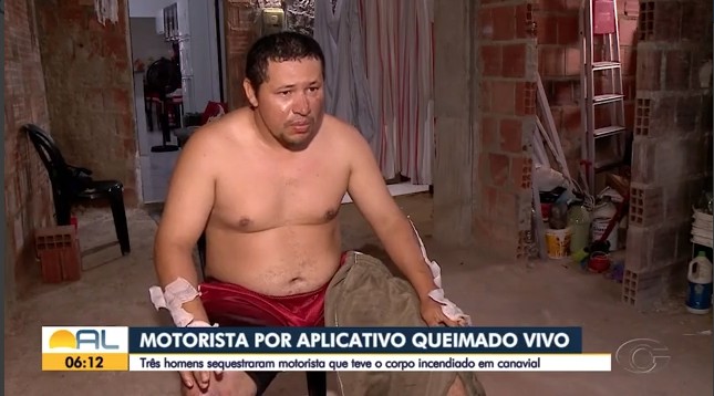 'Pedi por Deus', disse motorista que foi sequestrado e teve corpo queimado durante assalto em Maceió 