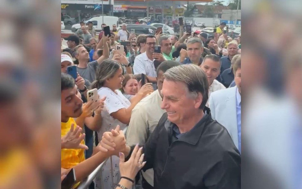 Jair Bolsonaro em agenda na manhã desta sexta-feira (20) — Foto: — Fotos: Arquivo pessoal/Capitão Andriely