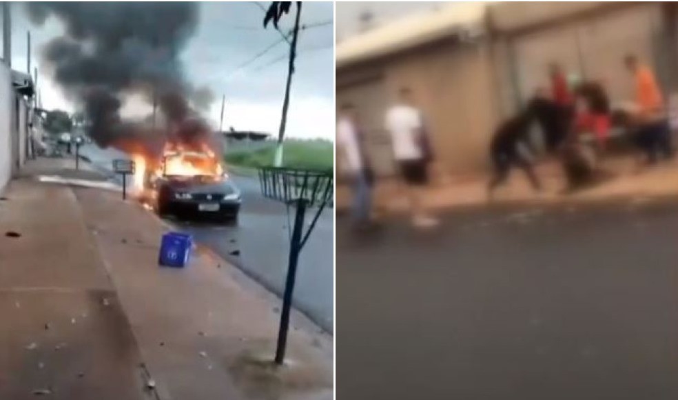 Após descoberta de traição, carro é incendiado e homem agredido em Araraquara — Foto: Reprodução