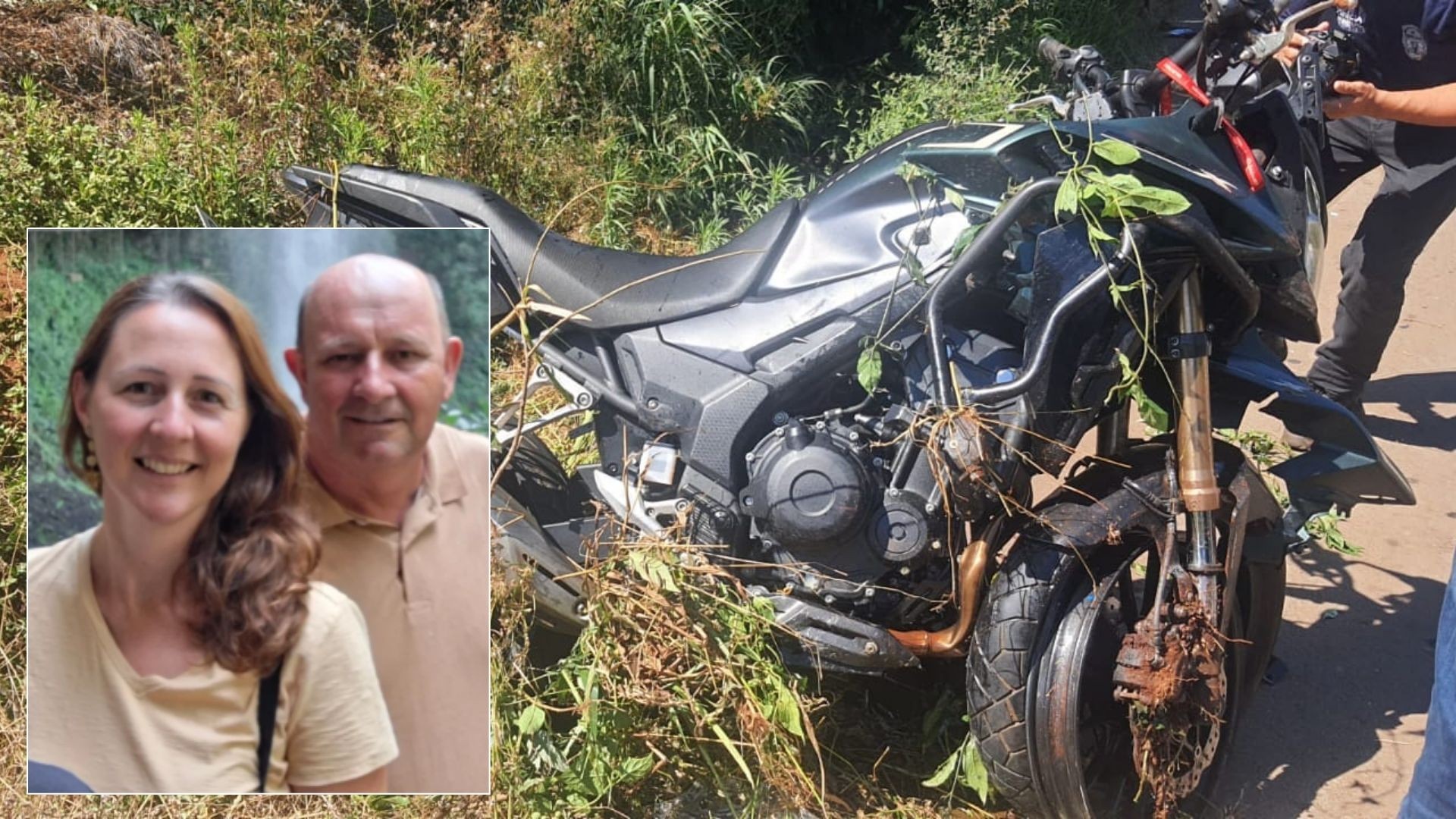 Casal de motociclistas morre após ser atingido por carro que invadiu pista contrária no RS; motorista fugiu