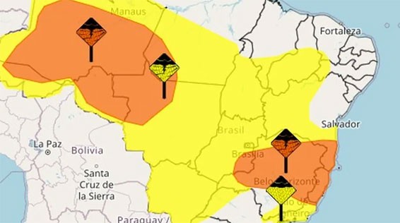 Inmet emite alerta de temporal para no AM; veja quais cidades poderão ser afetadas