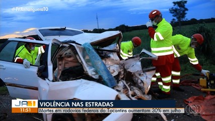 Mortes em rodovias federais no Tocantins aumentaram em 30% em julho de 2025