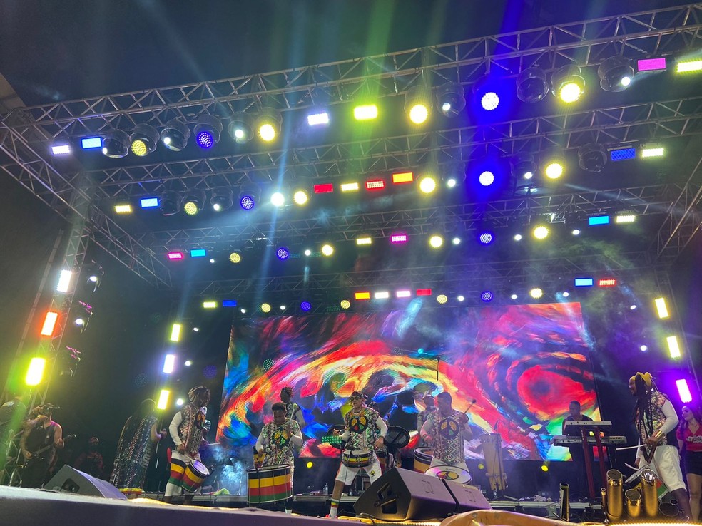 Olodum se apresenta no Carnaval de São Luís — Foto: Rafaelle Fróes/g1 MA